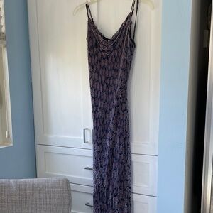 Betsey Johnson Purple Floral Cowl-Neck Maxi Dress